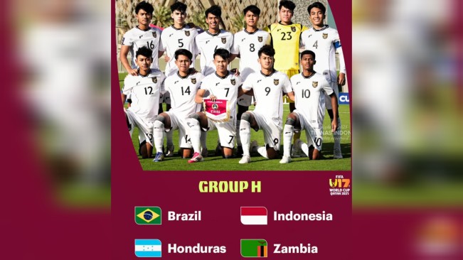 Indonesia U-17 masuk grup H di Piala Dunia U-17. [Instagram]